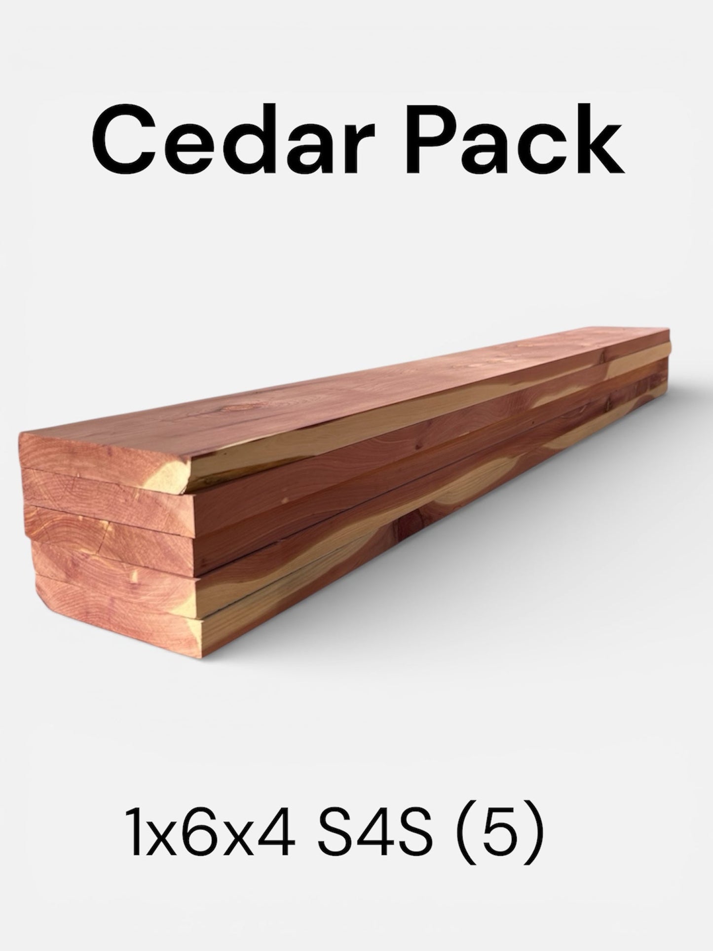Eastern Cedar Boards — 5-Pack of 1x6x4 S4S Premium Cedar Lumber